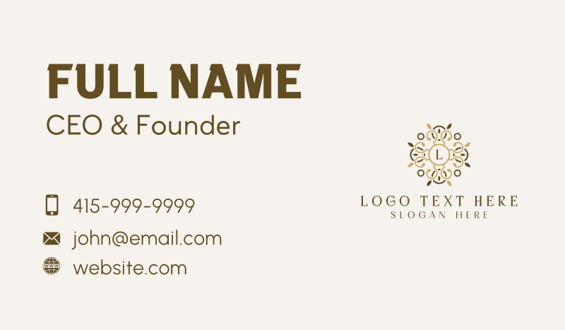 Luxury Fashion Lettermark Business Card